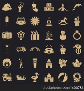 Castle icons set. Simple style of 36 castle vector icons for web for any design. Castle icons set, simple style