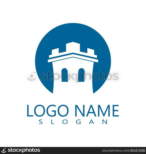 Castle ilustration logo vector template