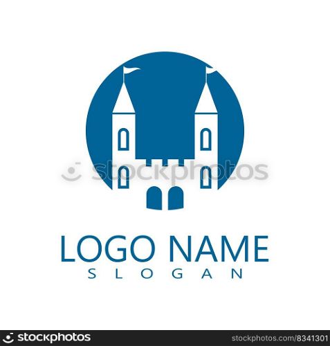 Castle ilustration logo vector template