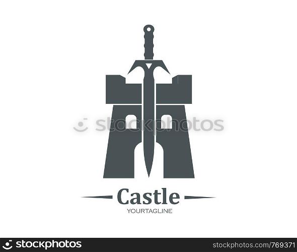 castle logo icon vector illustration design template