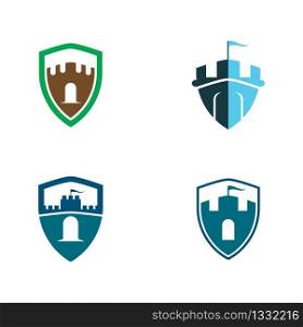 Castle logo template vector icon illustration design