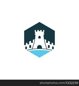 Castle logo template vector icon illustration design