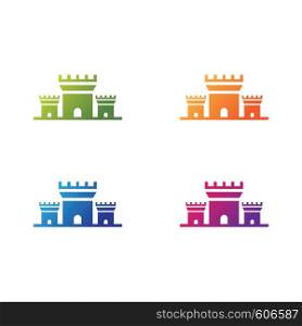 Castle logo template vector icon set