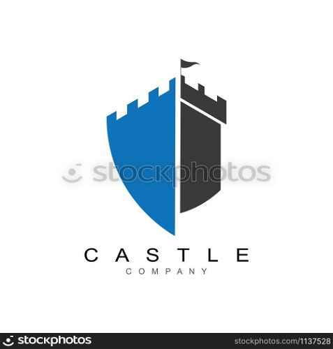 castle logo vector icon template