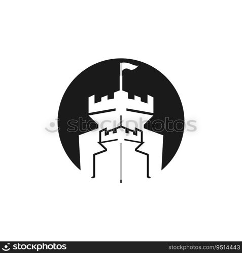 Castle logo vector illustration template