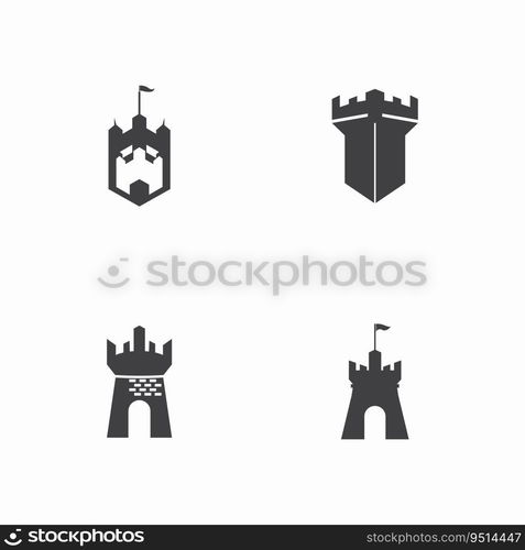 Castle logo vector illustration template