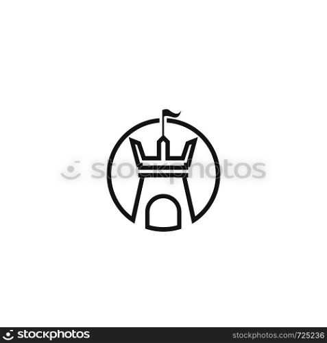 castle logo vector ilustration template