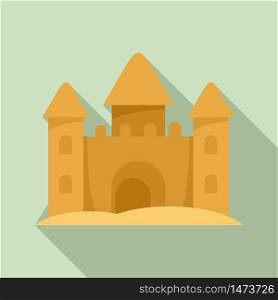 Castle made of sand icon. Flat illustration of castle made of sand vector icon for web design. Castle made of sand icon, flat style