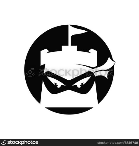 Castle ninja vector logo design template. 