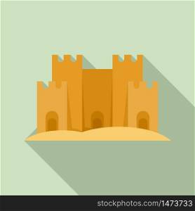 Castle of sand icon. Flat illustration of castle of sand vector icon for web design. Castle of sand icon, flat style