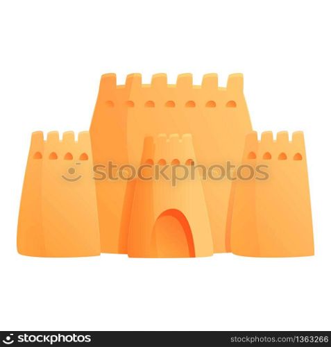 Castle sand icon. Cartoon of castle sand vector icon for web design isolated on white background. Castle sand icon, cartoon style