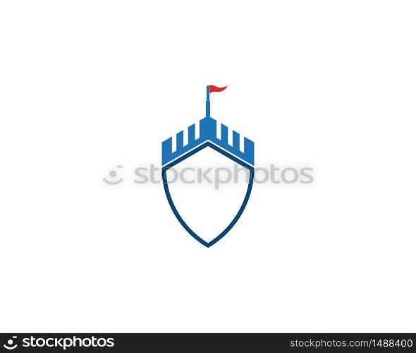 Castle shield icon vector illustration