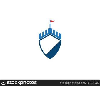 Castle shield icon vector illustration