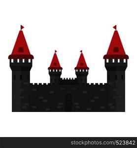 Castle stone history vector icon. Outdoor town medieval fantasy monument exterior concept