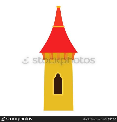 Castle tower icon. Cartoon illustration of castle tower vector icon for web. Castle tower icon, cartoon style