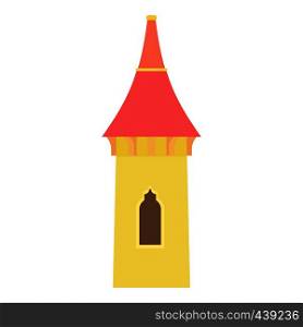 Castle tower icon. Cartoon illustration of castle tower vector icon for web. Castle tower icon, cartoon style