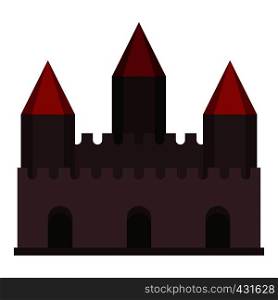 Castle tower icon flat isolated on white background vector illustration. Castle tower icon isolated