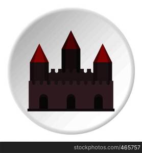 Castle tower icon in flat circle isolated on white background vector illustration for web. Castle tower icon circle