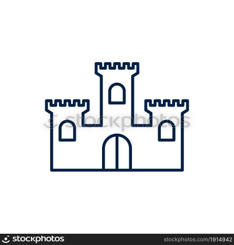 Castle Tower icon, logo isolated on white background.