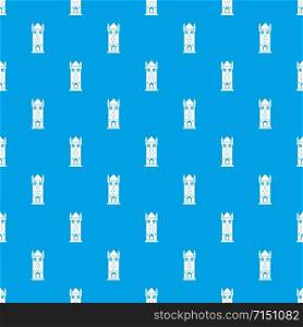 Castle tower pattern vector seamless blue repeat for any use. Castle tower pattern vector seamless blue