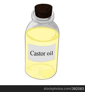 Castor oil in a bottle vector illustration