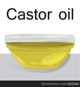 Castor oil in a bowl vector illustration