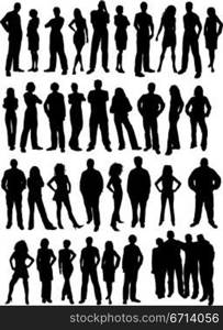 casual people silhouettes