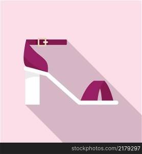 Casual sandal icon flat vector. Woman footwear. Shoe beach. Casual sandal icon flat vector. Woman footwear