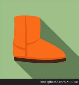 Casual ugg boot icon. Flat illustration of casual ugg boot vector icon for web design. Casual ugg boot icon, flat style