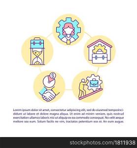 Casual workers and self-employed citizens concept line icons with text. PPT page vector template with copy space. Brochure, magazine, newsletter design element. Linear illustrations on white. Casual workers and self-employed citizens concept line icons with text