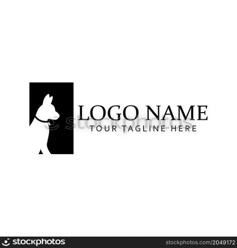 Cat and Dog vector silhouettes logo template