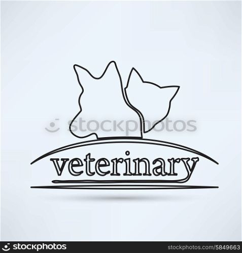 Cat and dog veterinarian clinic symbol