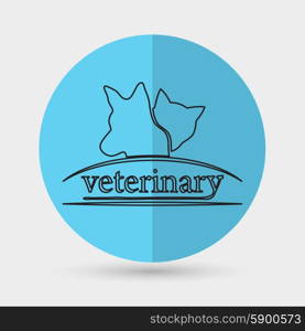 Cat and dog veterinarian clinic symbol