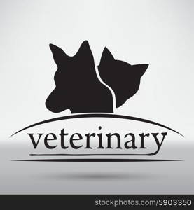 Cat and dog veterinarian clinic symbol