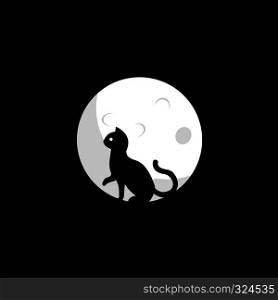 Cat and moon vector design. Idea for company style and logo.