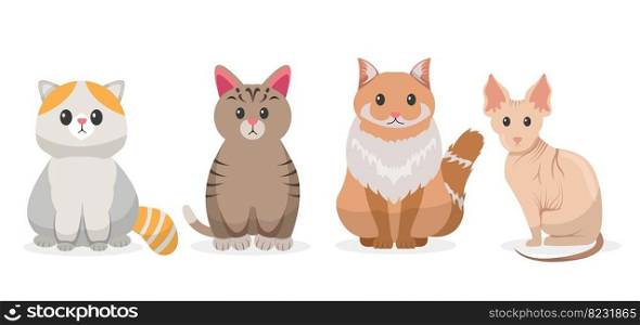 cat cartoon. pet characters illustration
