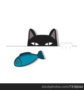 Cat catches fish