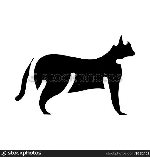 cat domestic animal glyph icon vector. cat domestic animal sign. isolated contour symbol black illustration. cat domestic animal glyph icon vector illustration