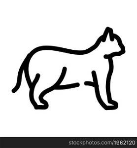 cat domestic animal line icon vector. cat domestic animal sign. isolated contour symbol black illustration. cat domestic animal line icon vector illustration