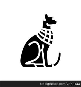 cat egypt animal glyph icon vector. cat egypt animal sign. isolated contour symbol black illustration. cat egypt animal glyph icon vector illustration