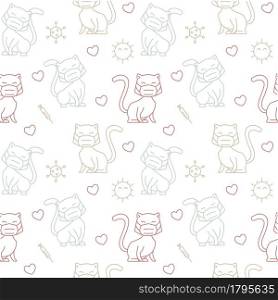 Cat Face Mask Health Vaccine Seamless Pattern Texture Background Wrapping