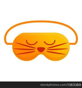 Cat face print sleeping mask icon. Cartoon of cat face print sleeping mask vector icon for web design isolated on white background. Cat face print sleeping mask icon, cartoon style