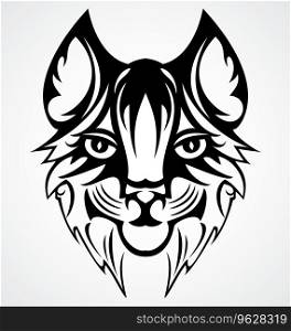 Cat face tattoo Royalty Free Vector Image