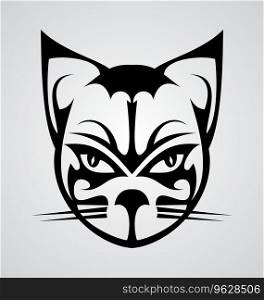 Cat face tattoo Royalty Free Vector Image