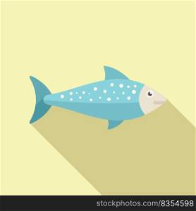 Cat fish food icon flat vector. Dry feed. Animal snack. Cat fish food icon flat vector. Dry feed