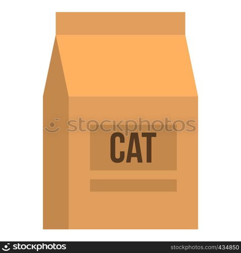 Cat food bag icon flat isolated on white background vector illustration. Cat food bag icon isolated