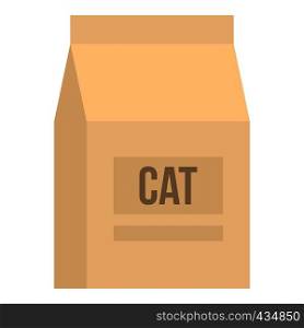 Cat food bag icon flat isolated on white background vector illustration. Cat food bag icon isolated