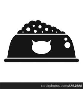 Cat food bowl icon simple vector. Pet feed. Container box. Cat food bowl icon simple vector. Pet feed