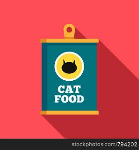 Cat food icon. Flat illustration of cat food vector icon for web design. Cat food icon, flat style