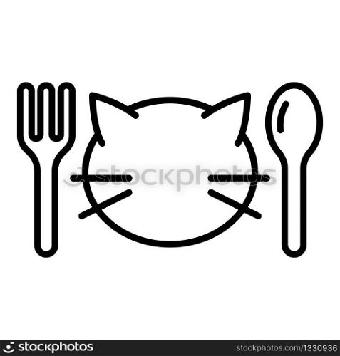 Cat food menu icon. Outline cat food menu vector icon for web design isolated on white background. Cat food menu icon, outline style